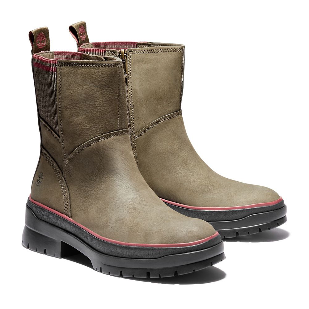 Timberland Womens Winter Boots Malynn Waterproof Side-zip - Olive - India OG1527863